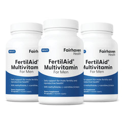 Fairhaven Health Fertilaid Men 90 capsules bottle ready for daily fertility support.