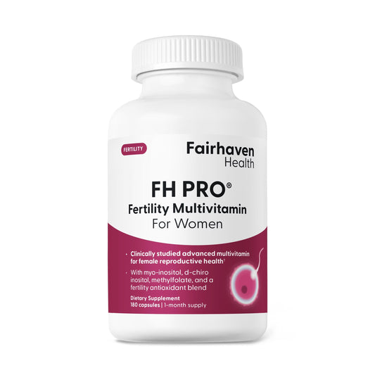 Fairhaven Health FH Pro Women bottle front view for fertility support and cycle balance.