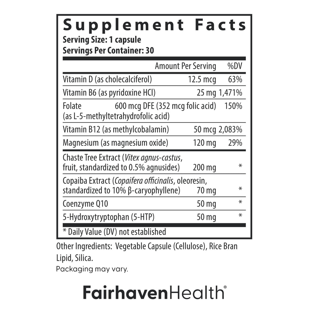 PMS Relief capsules close-up highlighting vegan formula