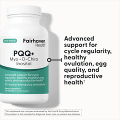 Fairhaven Health PQQ Plus Myo-Inositol bottle back with supplement facts