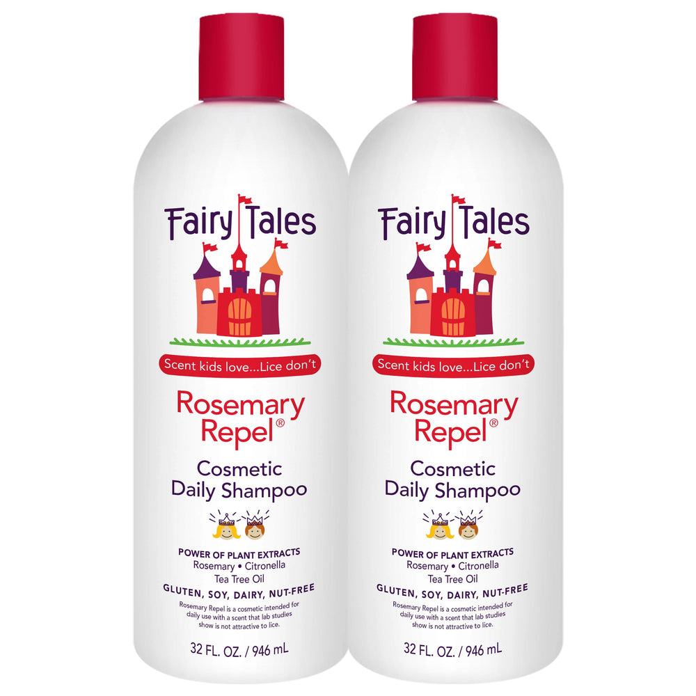 Fairy Tales Rosemary Repel Kids Shampoo bottle ready for daily use with a pleasant herbal scent.
