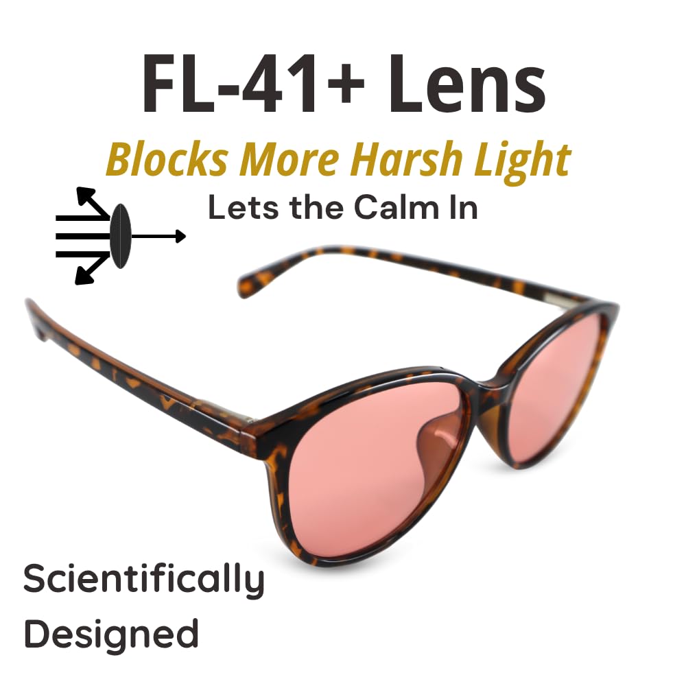 Family Tree Remedies FL-41 indoor-outdoor transition lenses reduce glare.