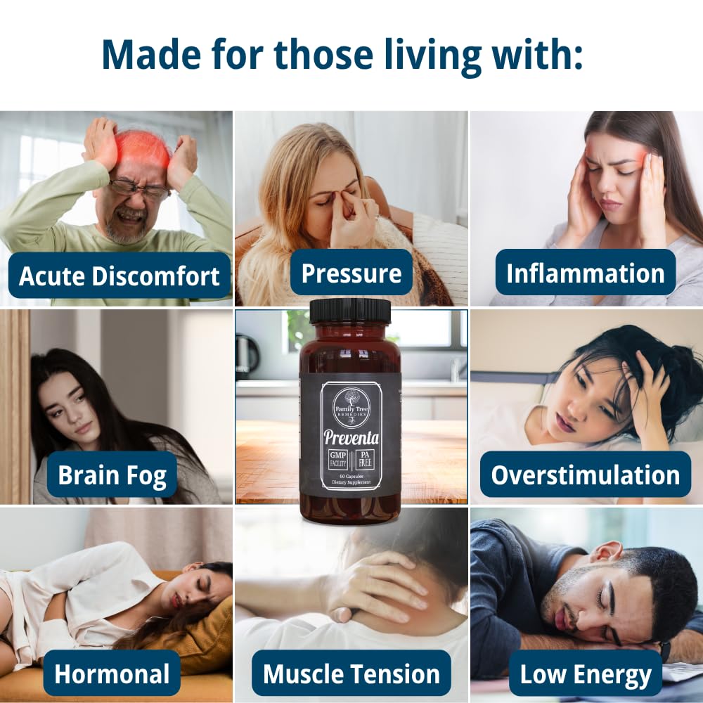Family Tree Remedies Preventa capsules close-up emphasizing daily brain and nerve support.