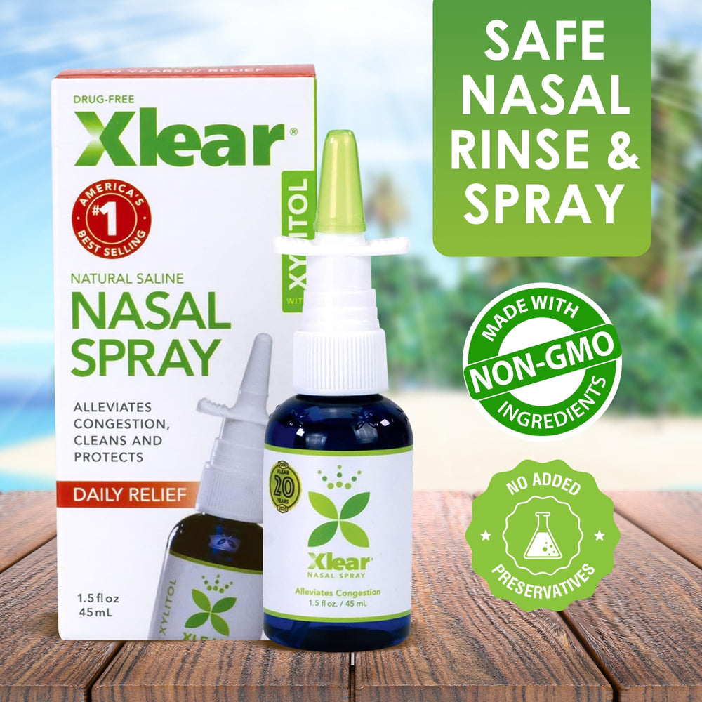 Family using Xlear spray at home for potential allergy relief.