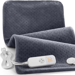 Fanatato heating pad covering back and shoulders in gray for broad relief