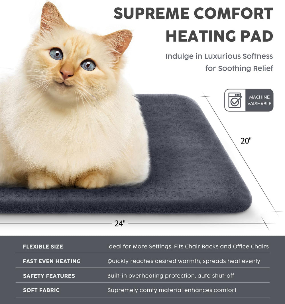 Fanatato heating pad machine-washable fabric for easy cleaning.