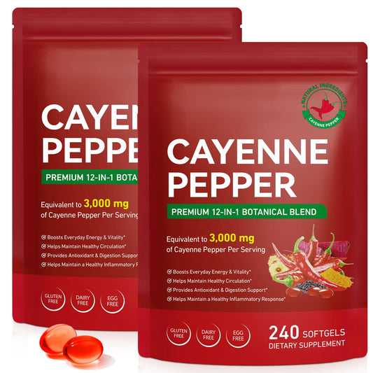 FANSHI Cayenne Pepper Softgel bottle front showing compact capsules for daily energy support