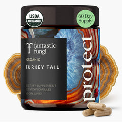 Fantastic Fungi Turkey Tail capsules bottle ready for daily immune support.