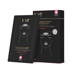 FAQ Hyaluronic Acid Forehead Patches packaging for travel-friendly skincare.