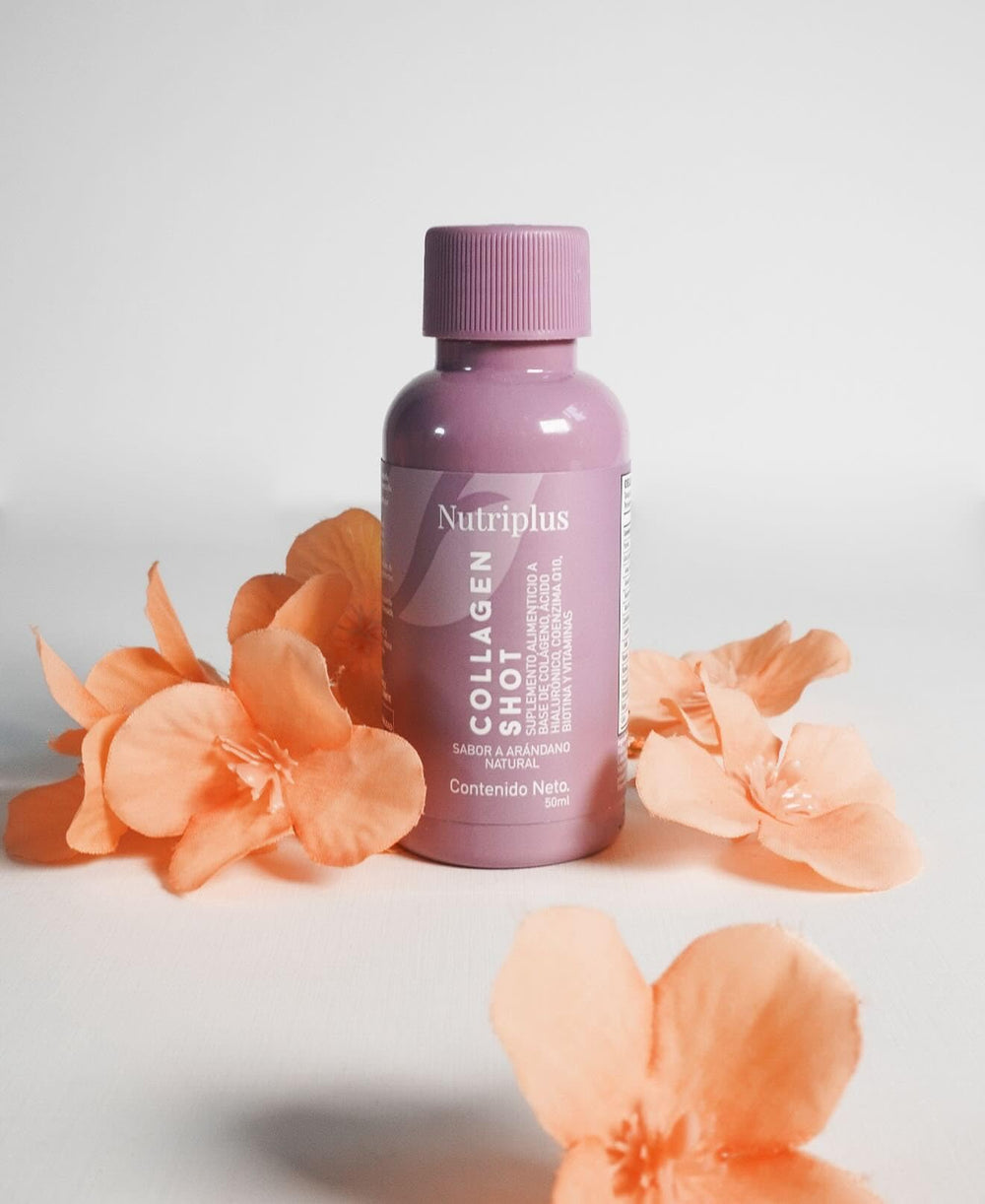 Farmasi Nutriplus shot label highlights hyaluronic acid and biotin for hydration