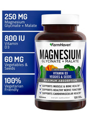 FarmHaven capsule close-up highlighting vegan, non-GMO formula for clean daily use.