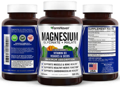 FarmHaven Magnesium Complex bottle being poured, showcasing calm daily supplementation.