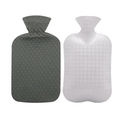 Fashy hot water bottle with gray quilted cover for warm comfort