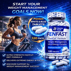 FASTCUT Diet Pills bottle closeup shows compact, portable packaging for travel