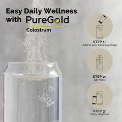 Fasted Athlete PureGold packaging detail with single-serve sachet, convenient on the go.