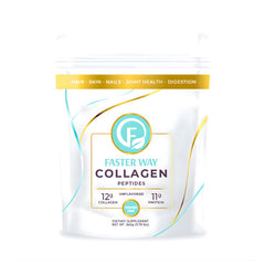 FASTer Way Collagen Peptides unflavored powder dissolves quickly in beverages