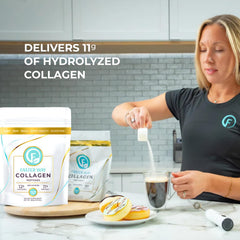 Unflavored formula blends into smoothies without taste or grit