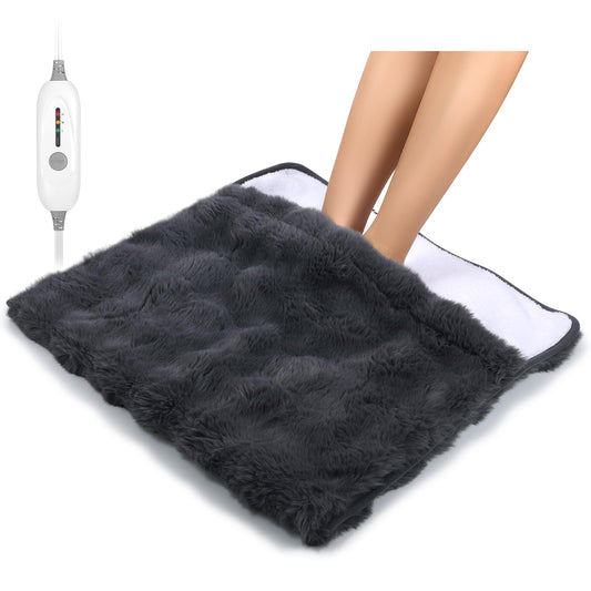 Faykoncen electric foot warmer with plush fur for cozy warmth.