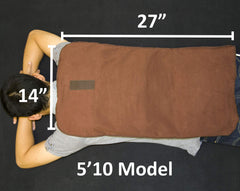Pad strapped around the waist for hands-free, secure comfort with Natural Relief.