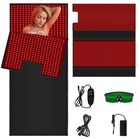Feangli full-body red light therapy blanket promotes convenient at-home relief and relaxation.