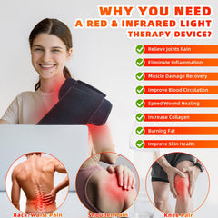 Feangli wearable red light pad positioned on shoulder