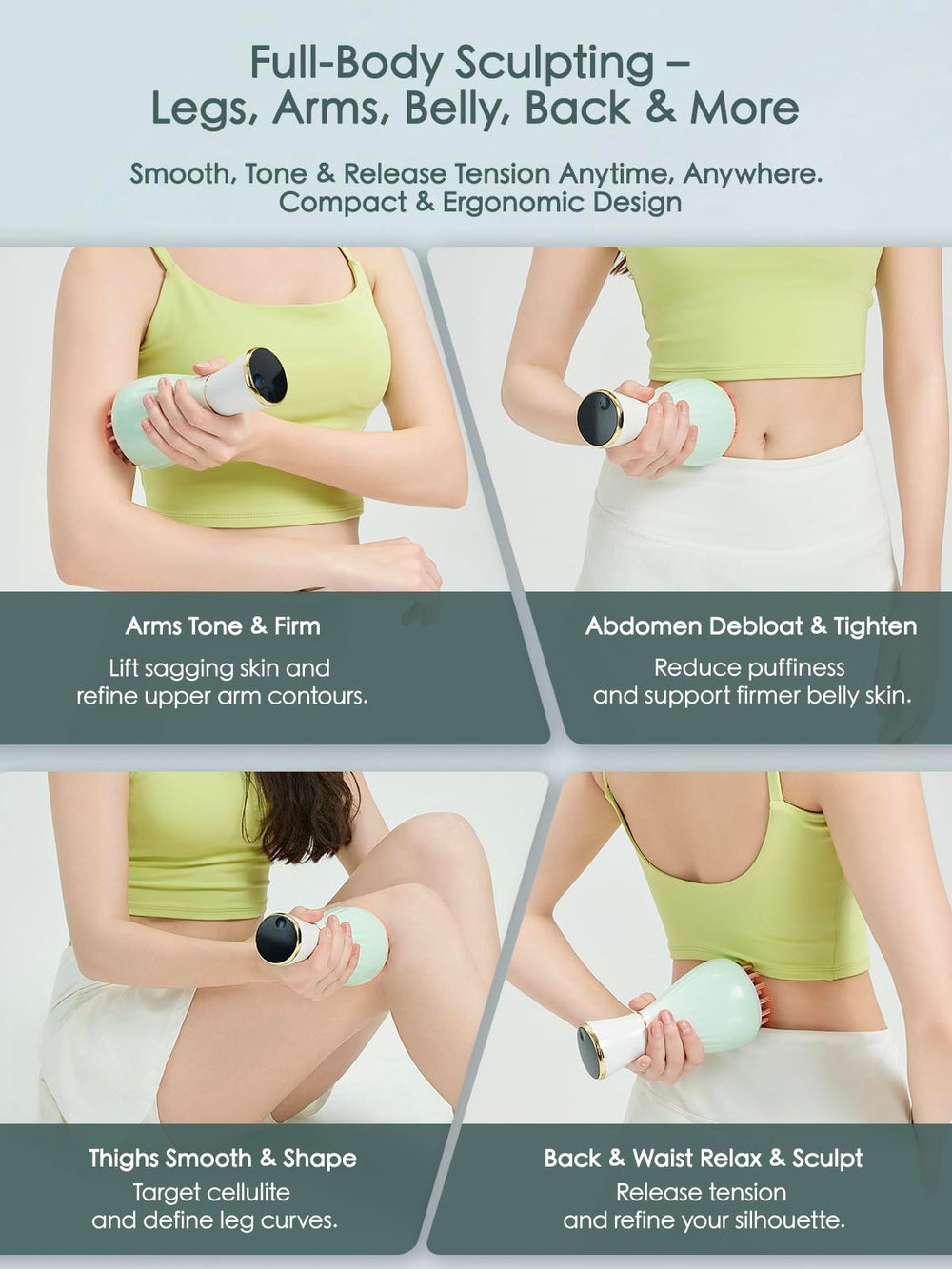 FEEJOY compact massager charging via Type‑C for home or travel
