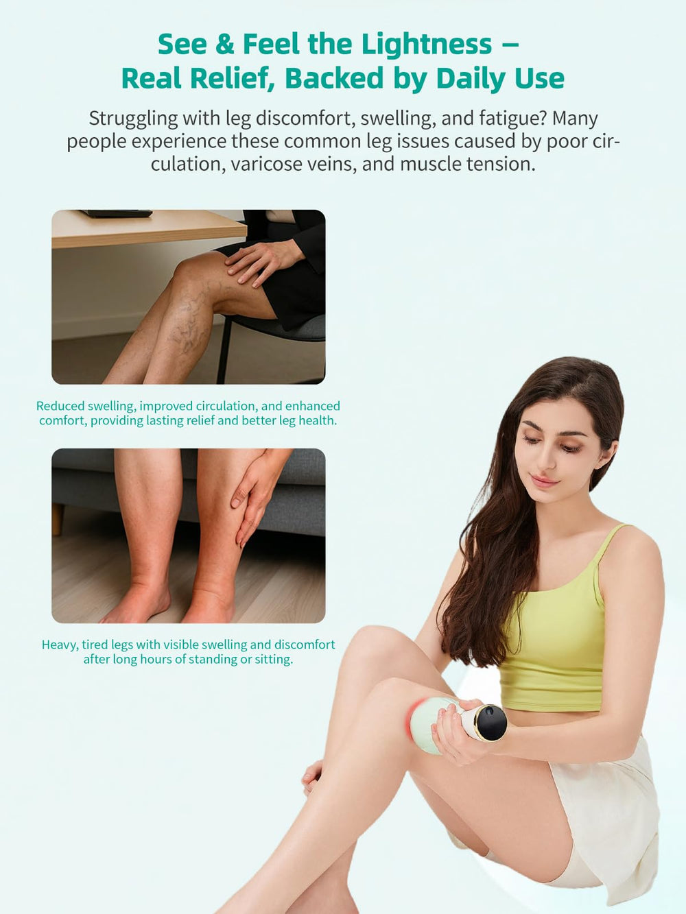 FEEJOY Leg Massager knee focus targets joints for relief and mobility.