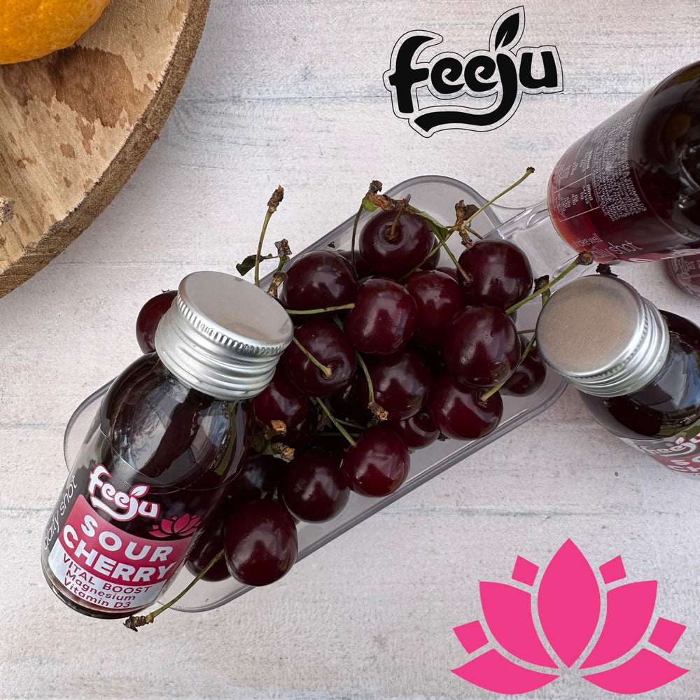 Feeju 2 fl oz bottles arranged in a ready-to-go wellness pack.