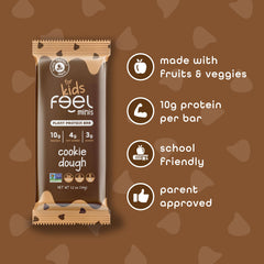 FEEL Feel Bar Minis Cookie Dough gluten-free badge indicating school-safe snack