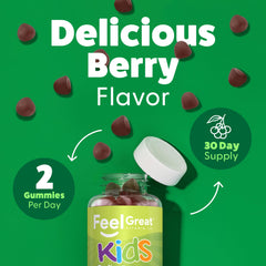 Feel Great Vegan Formula Gummies highlight plant-based nutrition for a convenient veggie boost.