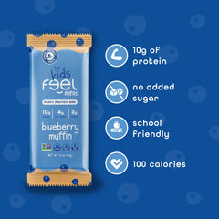 FEEL Kids Bars Minis texture close-up shows soft, chewy center.