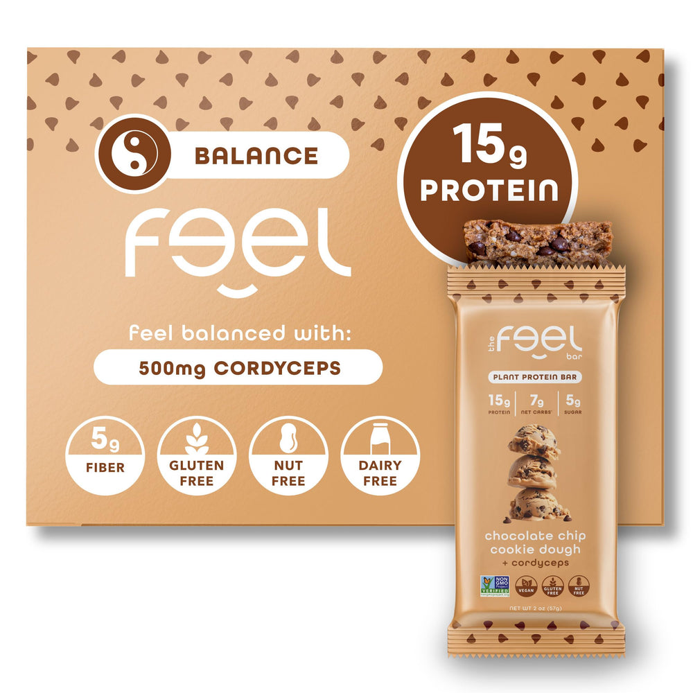 FEEL Balance cookie-dough 10-pack bar; convenient protein snack for busy days