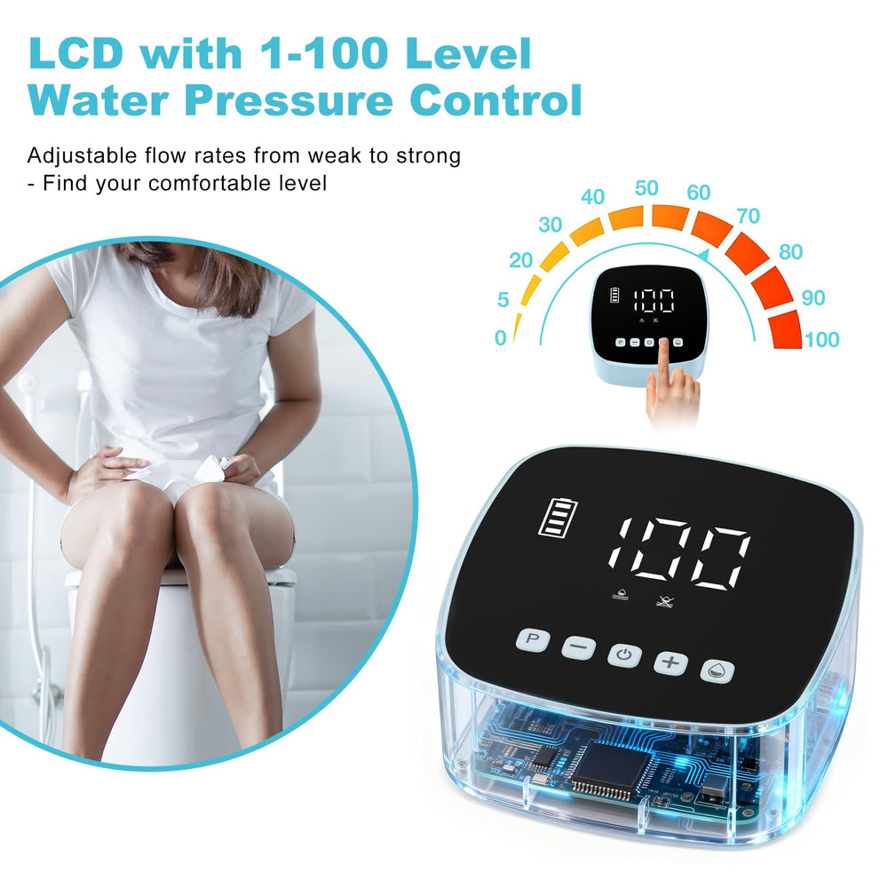 Feiorn setup connects to external containers for extended enema sessions
