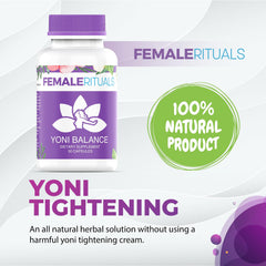 Capsule dispensing close-up from Yoni Balance Pills for easy daily use
