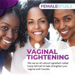 Packaging box of FEMALE RITUALS Yoni Balance Pills emphasizes USA-made quality