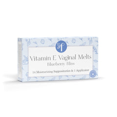 Femallay Blueberry Melts packaging with 14 sealed servings and reusable applicator for easy use