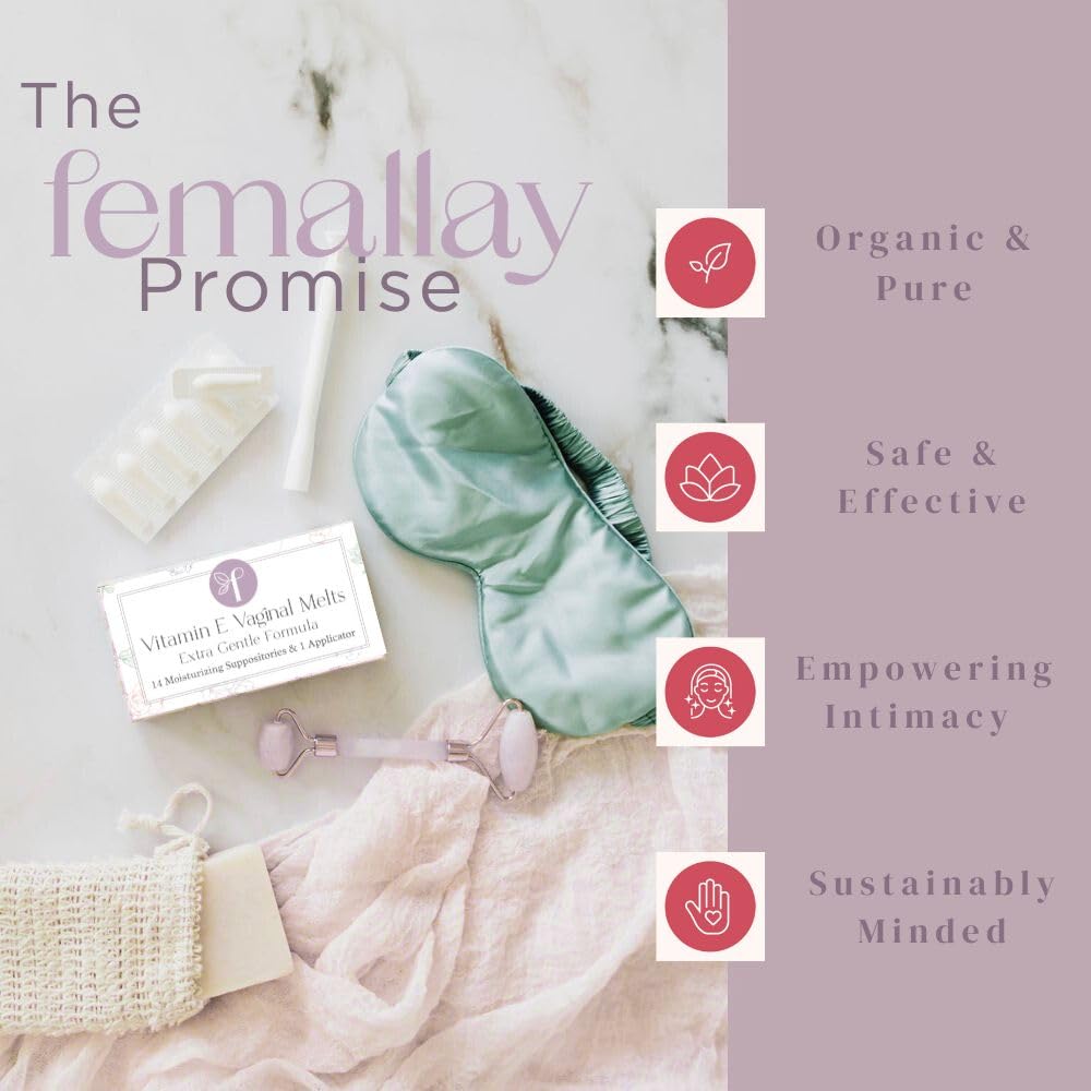 Femallay packaging highlights natural ingredients and easy storage