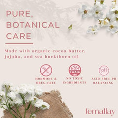 Femallay Romantically Rose melts organic ingredients label emphasizes natural botanicals