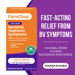 FemiClear applicators shown with the ointment for precise bedtime use.