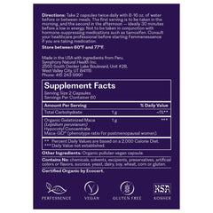 GMP certification badge on Femmenessence MacaPause bottle ensures safe production