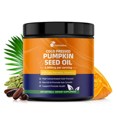 Femmetra pumpkin seed oil softgels bottle for daily support