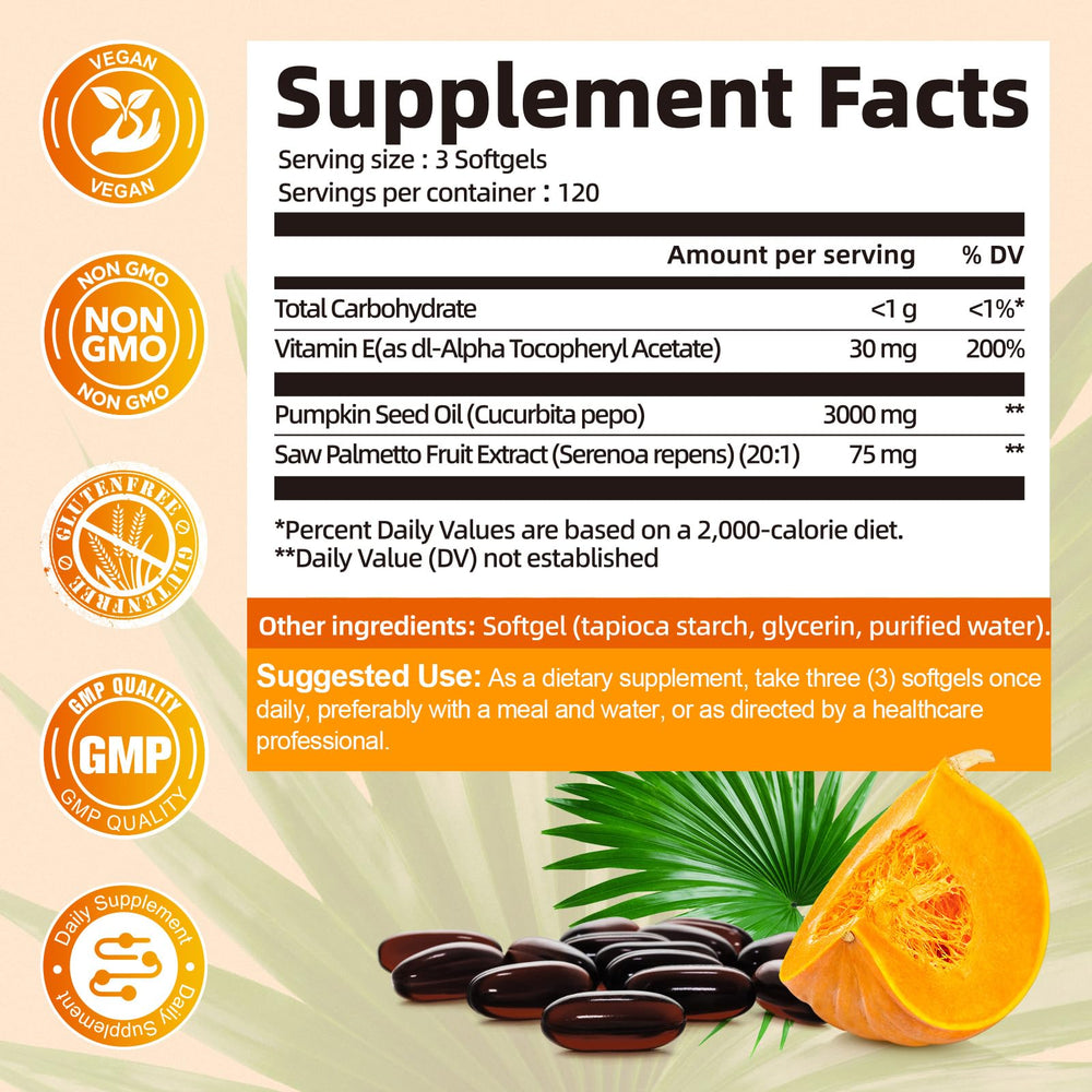 Pouring Femmetra pumpkin seed oil softgels for convenient daily use
