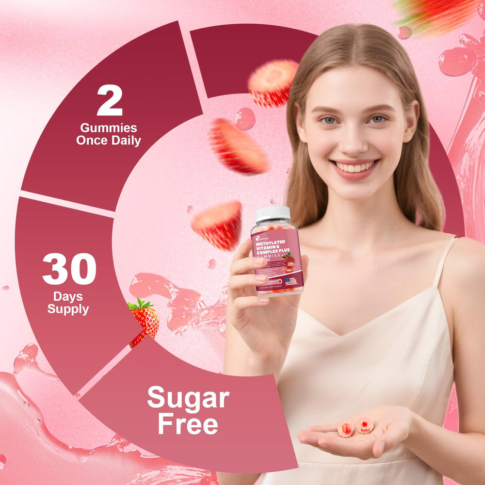 Nutrition panel image for Femmetra B-Complex gummies.