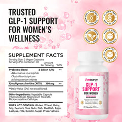 Femnergy GLP-1 Support for Women natural care concept with bottle in bright kitchen.