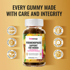 Femnergy Perimenopause bottle being held for on-the-go use and consistency