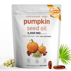 Fenolutra pumpkin seed oil softgels bottle close-up for daily plant-based balance