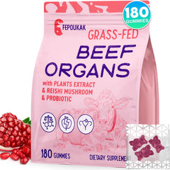 Fepoukak beef organ supplement bottle showing a nutrient-dense blend for daily energy and balance.