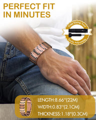 Feraco copper bracelet adjustable link tool included for a precise, personalized fit.
