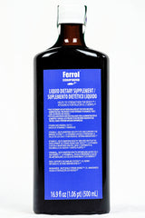 Ferrol Compound label closeup highlighting vitamins and minerals in the blend.