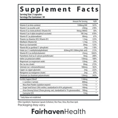 Close-up of FertilAid capsules emphasizing vegan, allergen-free formula.